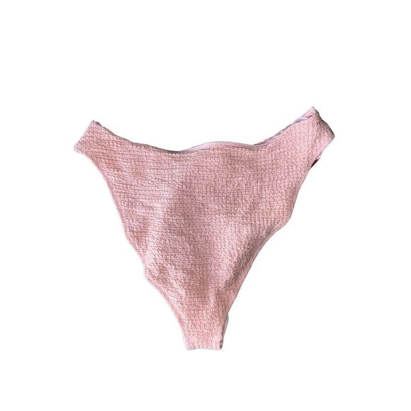 House of CB Antilla Crinkled Brief Bikini Bottom in Color Blush size M - Picture 8 of 11